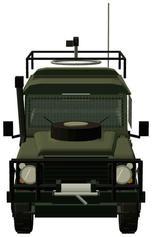 Czech Army Armoured Defender 110 Mk.2 — front view, registry 3D render