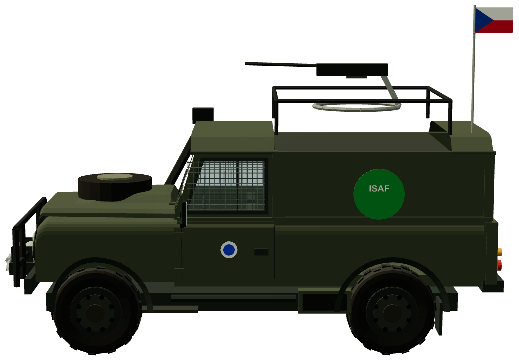 Czech Army Armoured Defender 110 Mk.2 — side view, registry 3D render