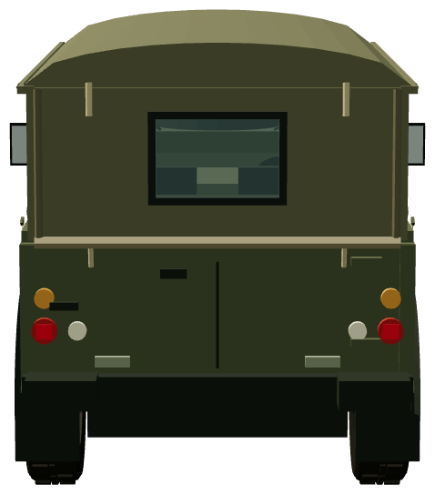 Czech Army Defender 110 — rear view, registry 3D render