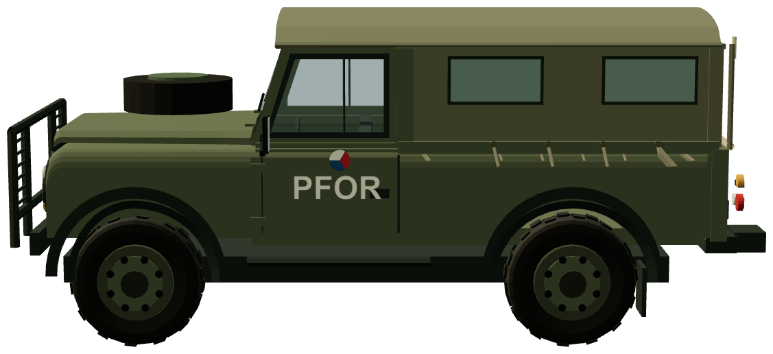 Czech Army Defender 110 — side view, registry 3D render