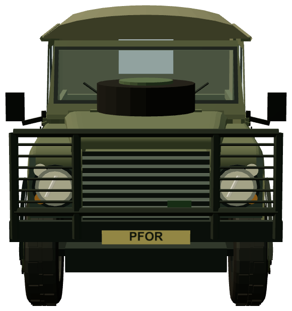 Czech Army Defender 90 — front view, registry 3D render
