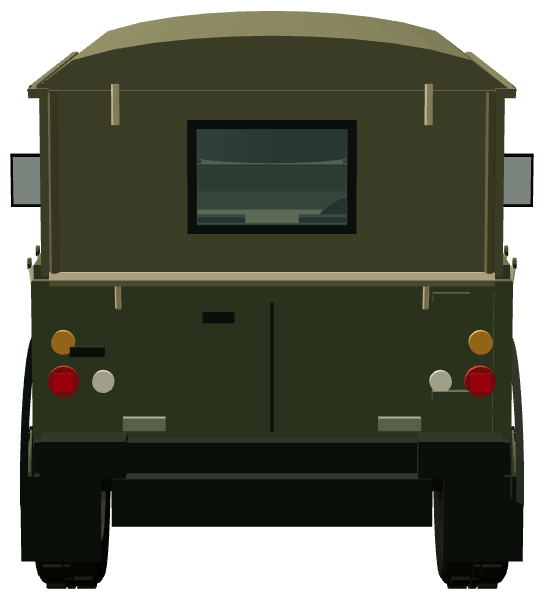 Czech Army Defender 90 — rear view, registry 3D render