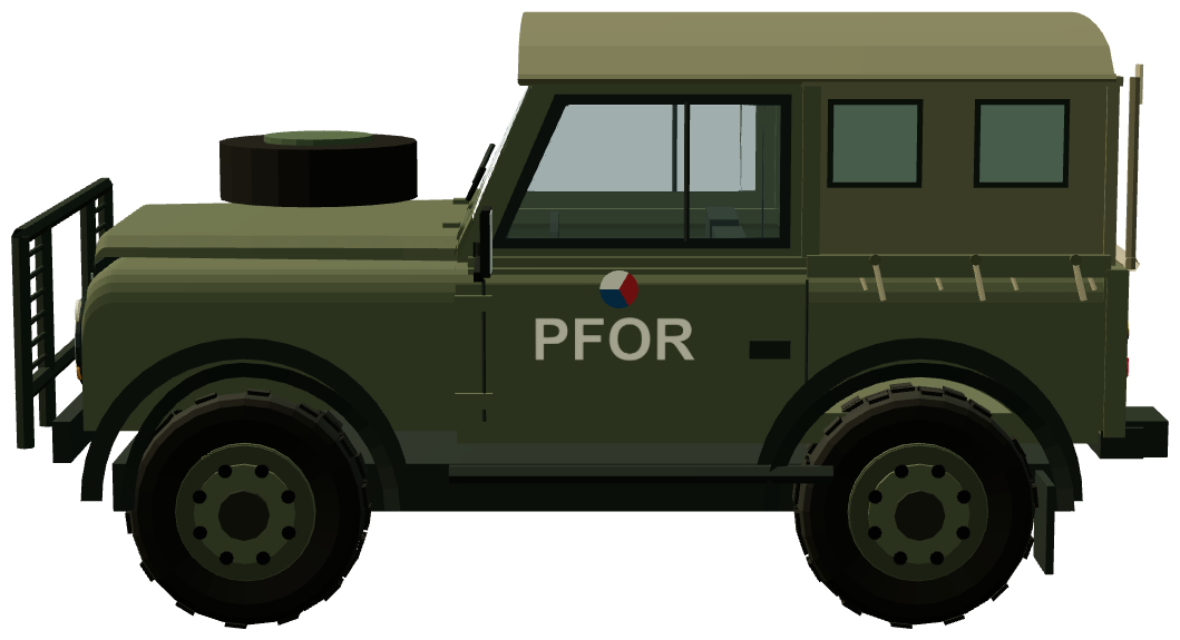 Czech Army Defender 90 — side view, registry 3D render