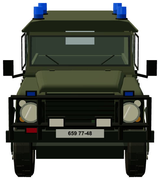 Czech Military Police Armoured Defender 110 Mk.1 — front view, registry 3D render