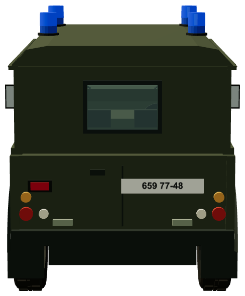 Czech Military Police Armoured Defender 110 Mk.1 — rear view, registry 3D render