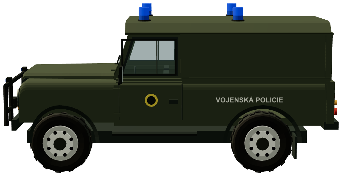 Czech Military Police Armoured Defender 110 Mk.1 — side view, registry 3D render