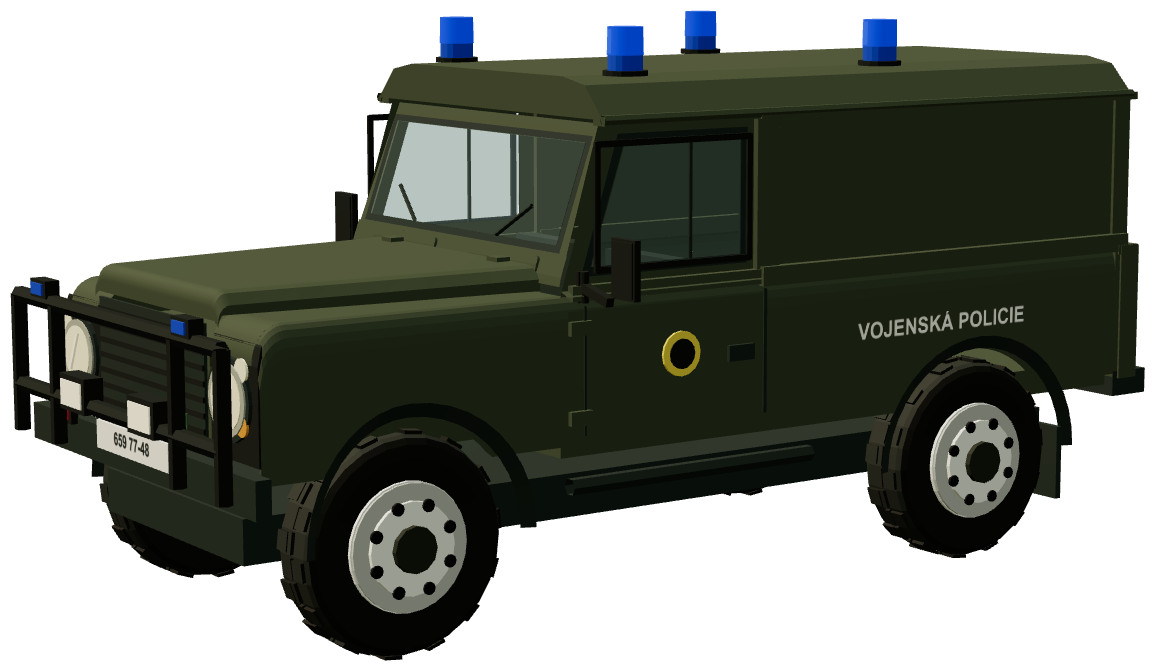Czech Military Police Armoured Defender 110 Mk.1 — three-quarter view, registry 3D render