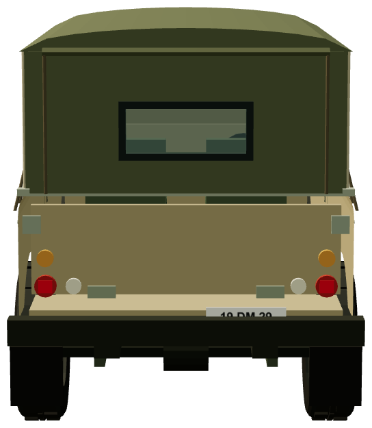DANCON UNFICYP Series II 109 (Cyprus 1960s) — rear view, registry 3D render