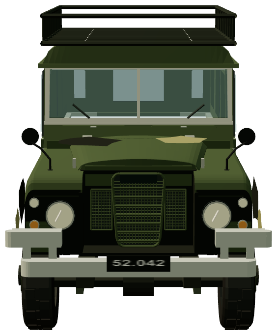 Danish Army 109 Commander’s Caravan — front view, registry 3D render