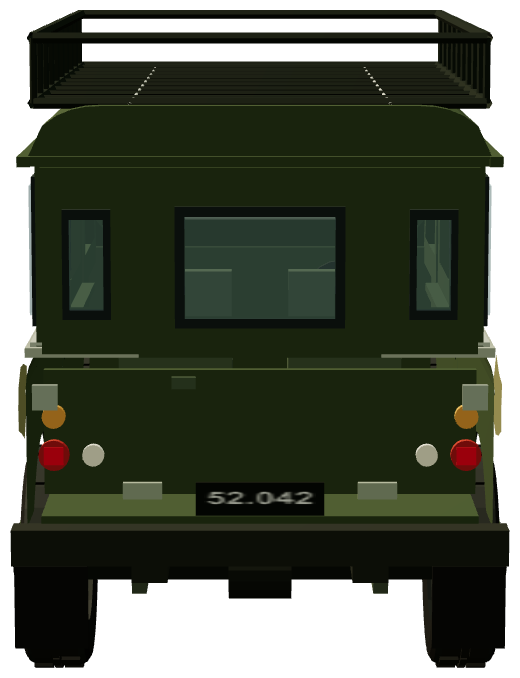Danish Army 109 Commander’s Caravan — rear view, registry 3D render