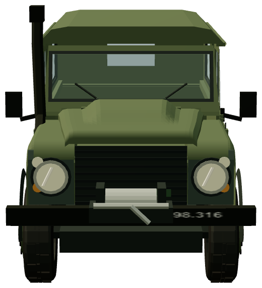 Danish Army Defender 110 Communications — front view, registry 3D render