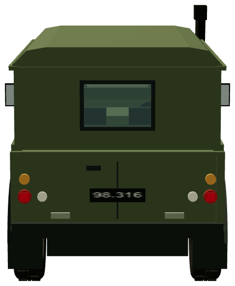 Danish Army Defender 110 Communications — rear view, registry 3D render