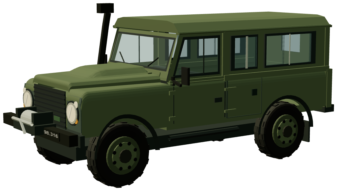 Danish Army Defender 110 Communications — three-quarter view, registry 3D render