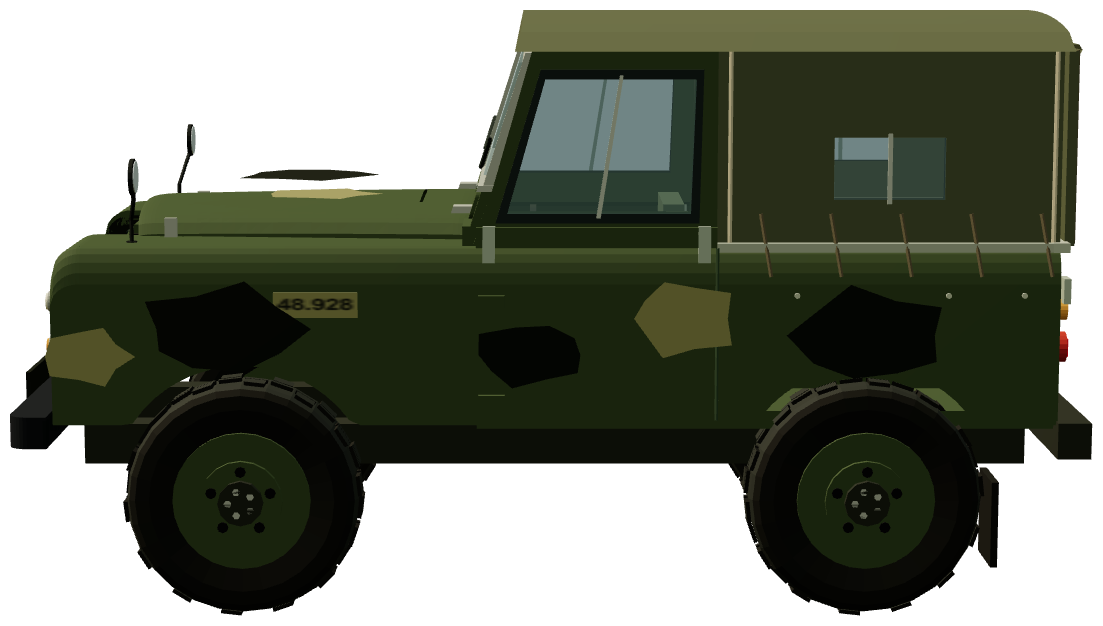 Danish Army 88 General Service — side view, registry 3D render