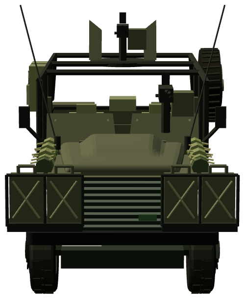 Defender 130 Kajman — front view, registry 3D render