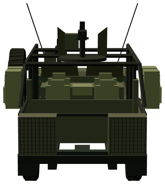 Defender 130 Kajman — rear view, registry 3D render