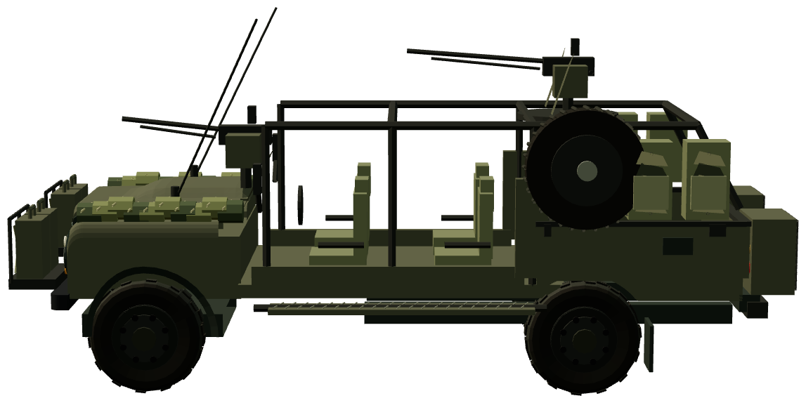 Defender 130 Kajman — side view, registry 3D render