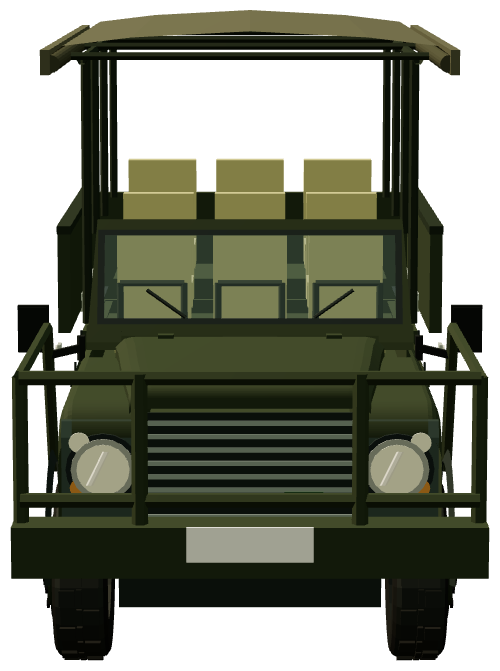 Defender 130 Safari — front view, registry 3D render