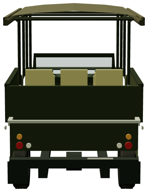 Defender 130 Safari — rear view, registry 3D render