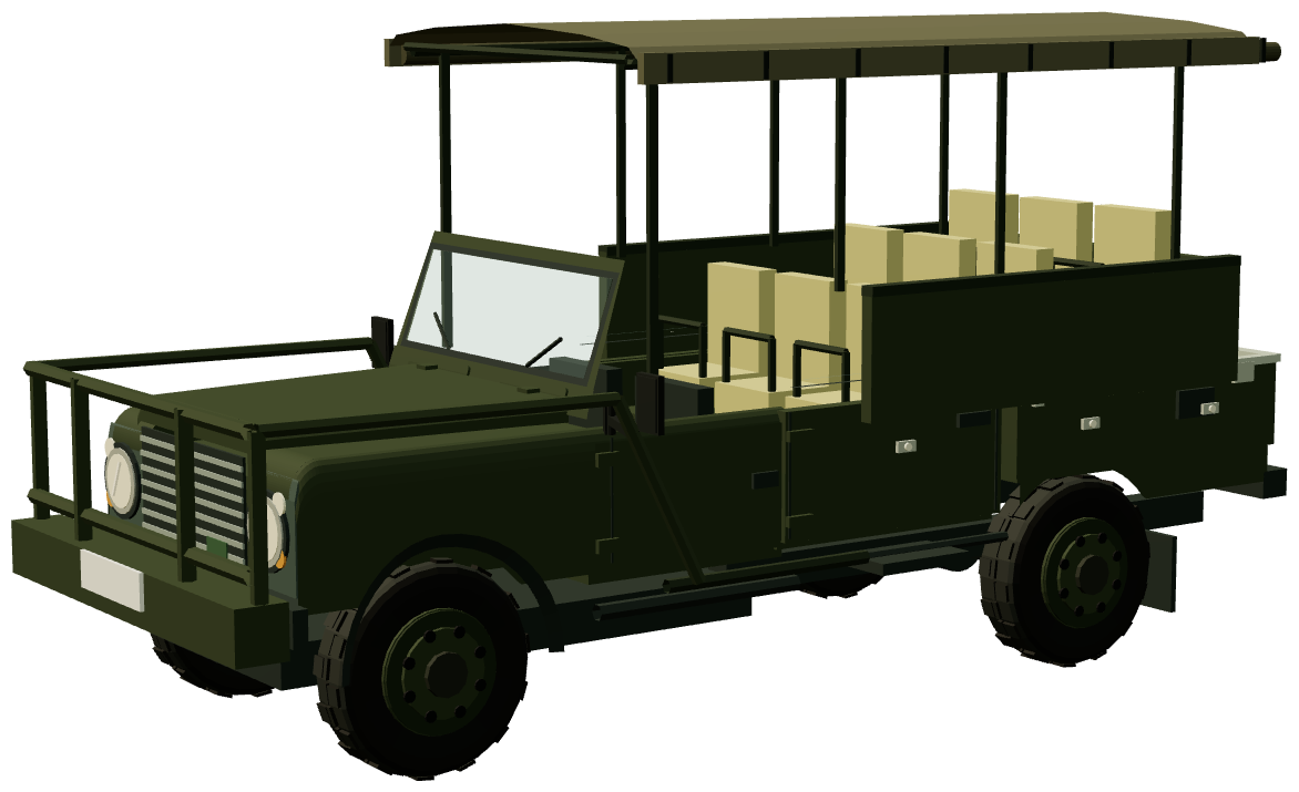 Defender 130 Safari — three-quarter view, registry 3D render