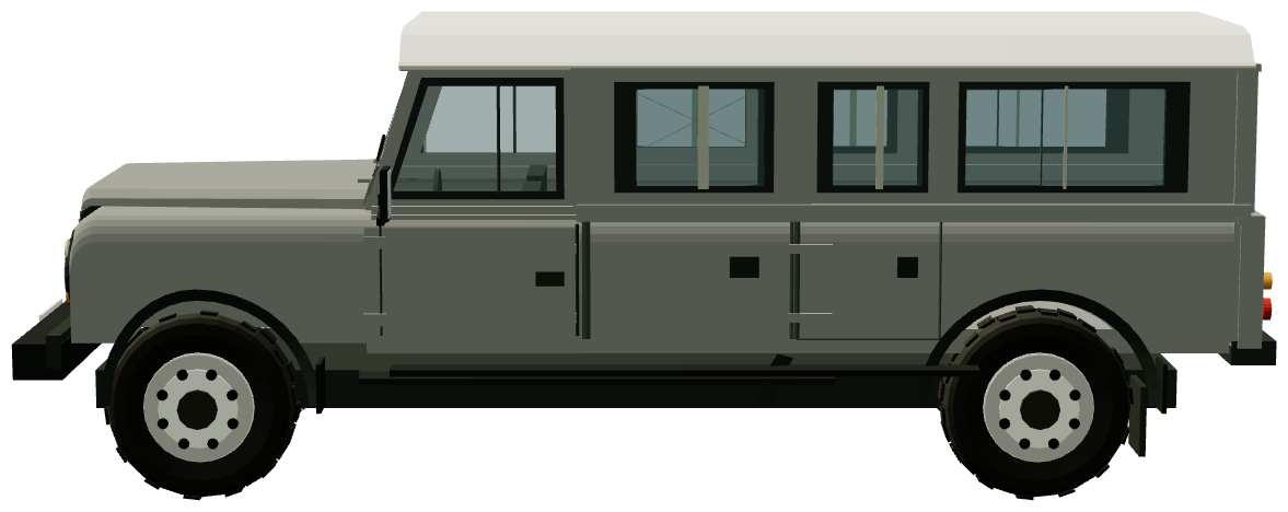 Defender 147 Stretch — side view, registry 3D render
