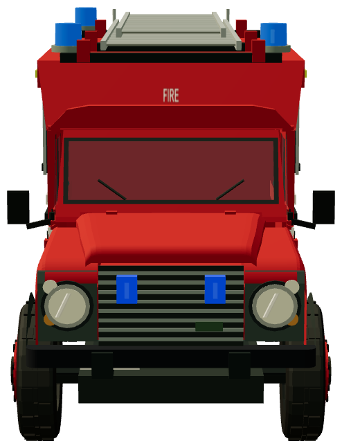 Defender 6×6 Fire & Rescue — front view, registry 3D render