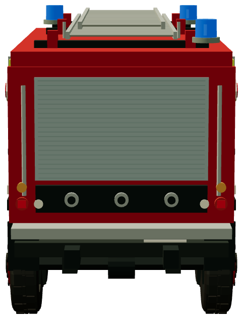 Defender 6×6 Fire & Rescue — rear view, registry 3D render