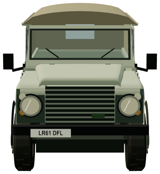 Defender 110 — front view, registry 3D render