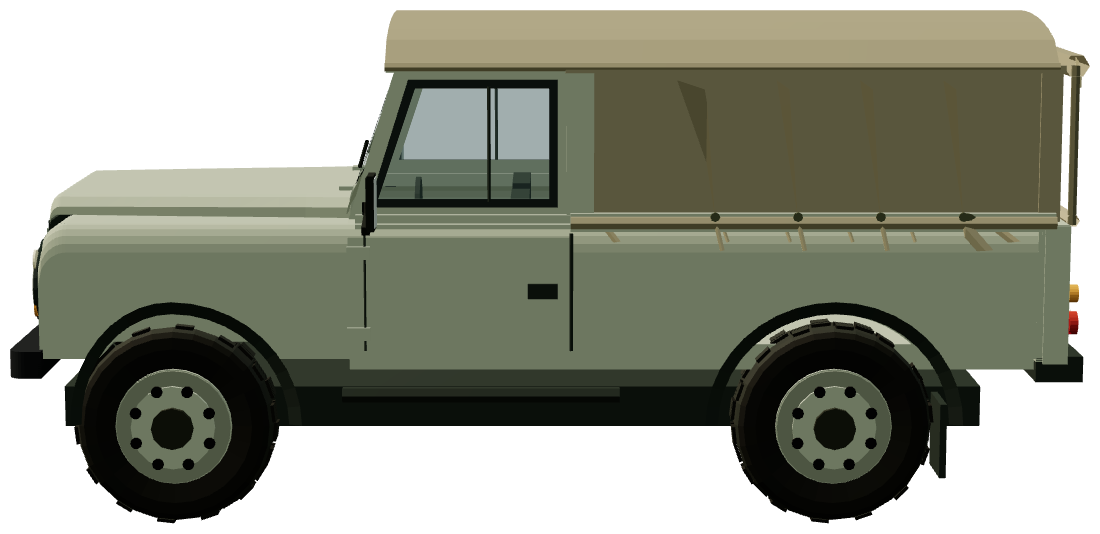 Defender 110 — side view, registry 3D render