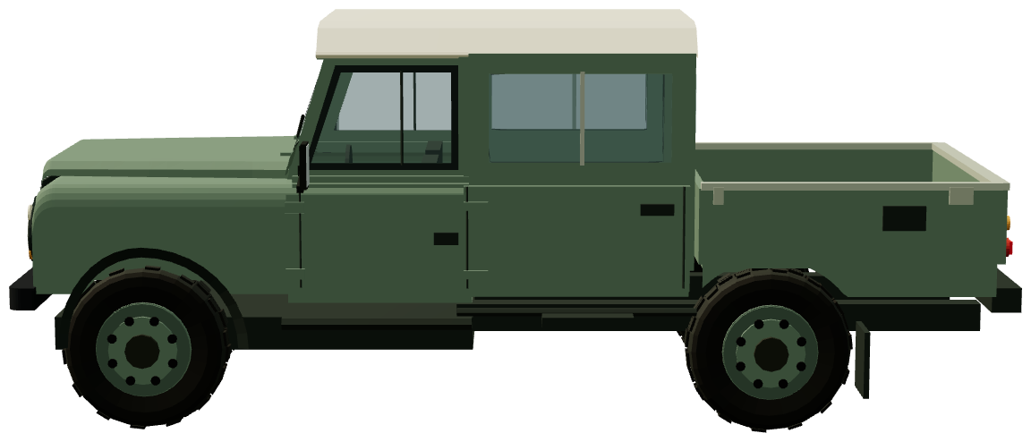 Defender 130 Hi-Cap — side view, registry 3D render