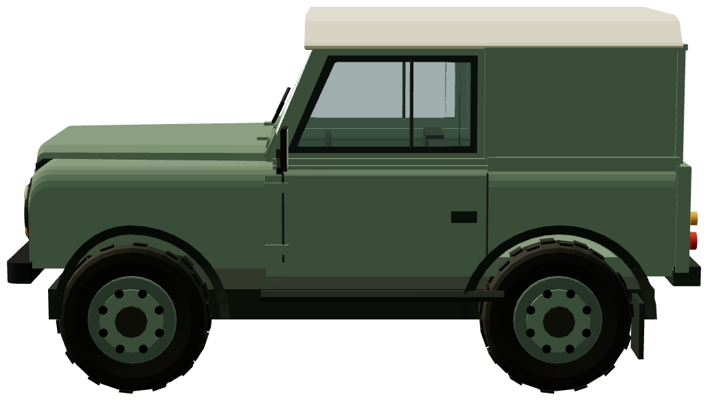 Defender 90 — side view, registry 3D render