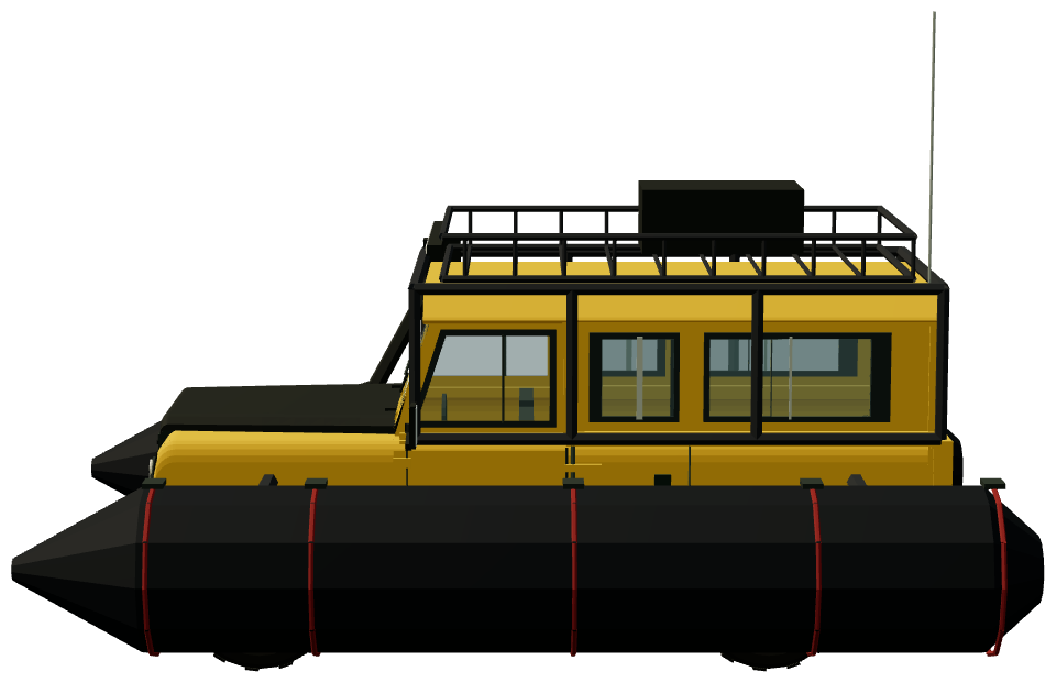 DefenderX Amphibious Defender 110 — side view, registry 3D render