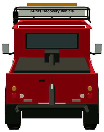 Dhaka 24 hrs Recovery Defender 110 Wrecker — rear view, registry 3D render