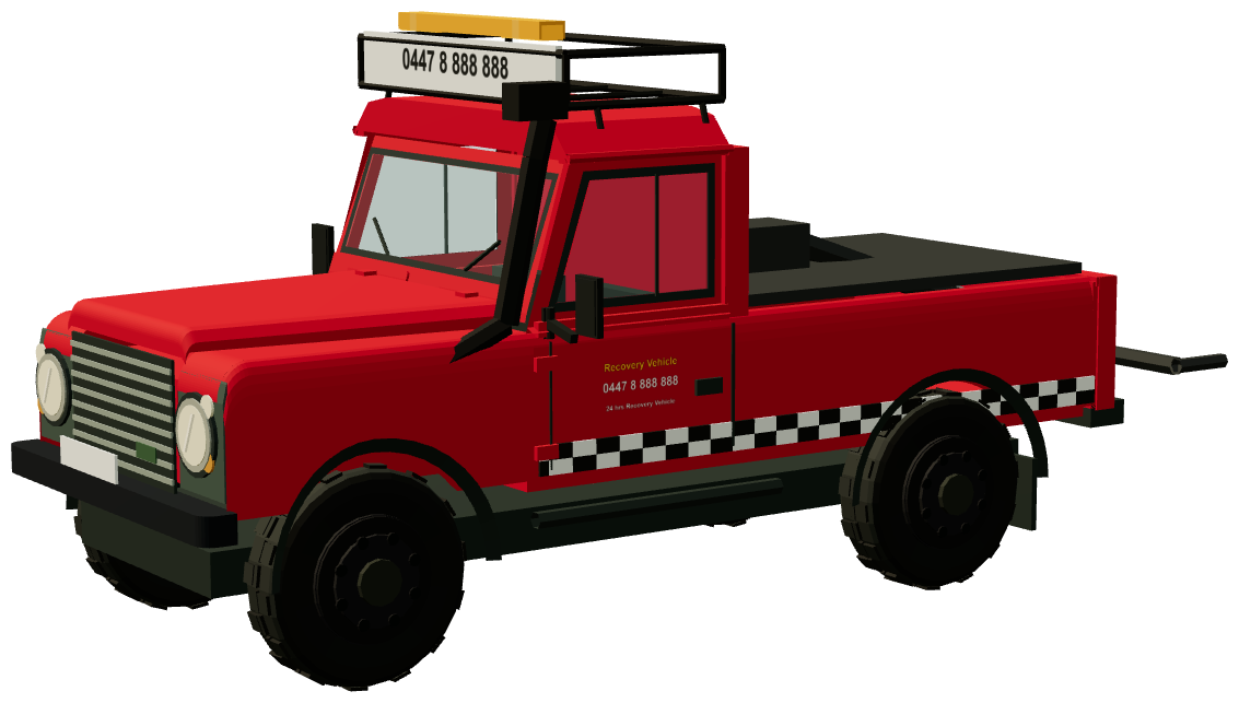 Dhaka 24 hrs Recovery Defender 110 Wrecker — three-quarter view, registry 3D render