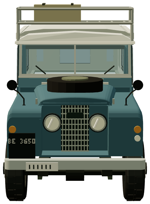 Series II 109 Dormobile — front view, registry 3D render