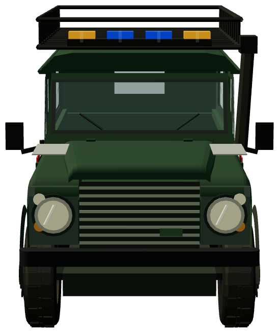 Dorset SAR Defender 110 — front view, registry 3D render