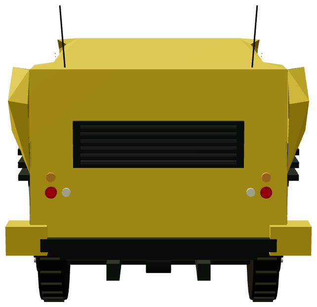 Judge Dredd City Cab — rear view, registry 3D render