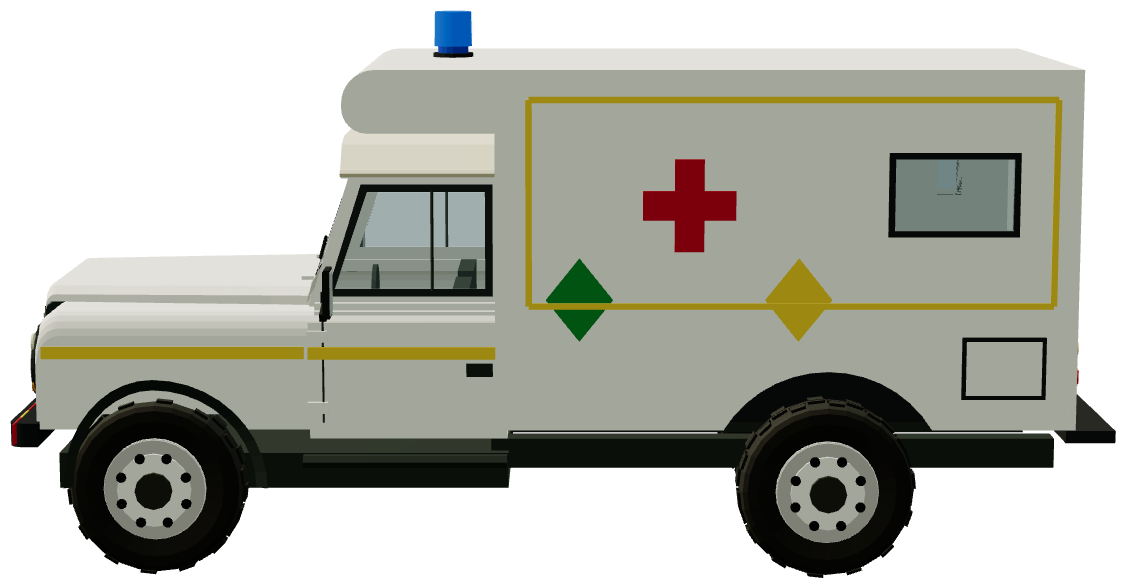 French Army Durisotti Defender 130 Ambulance — side view, registry 3D render