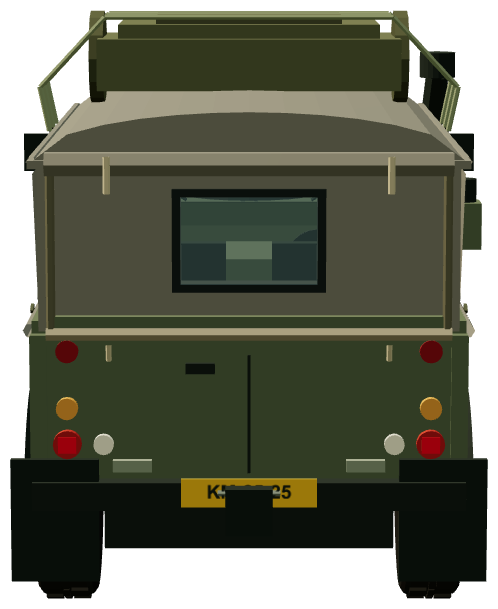 Korps Mariniers Wolf 110 Soft Top — rear view, registry 3D render