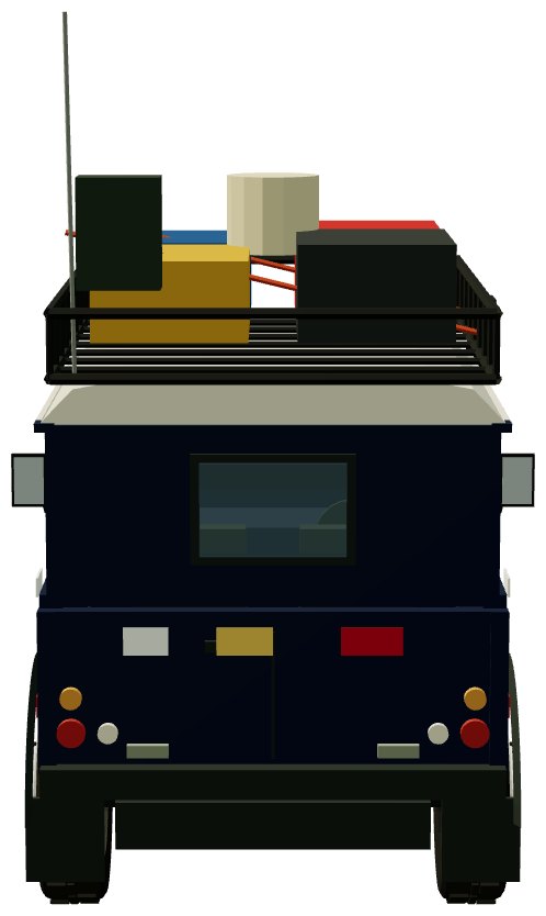 1997 Elbrus Expedition Defender 90 — rear view, registry 3D render