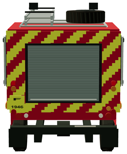 Falkland Islands Fire & Rescue — rear view, registry 3D render