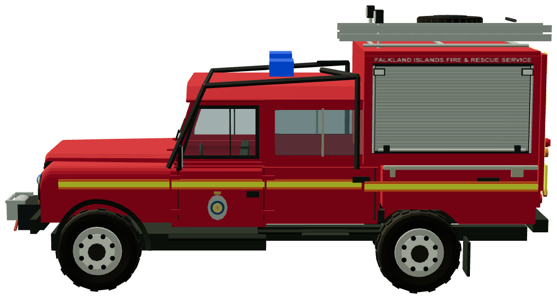 Falkland Islands Fire & Rescue — side view, registry 3D render