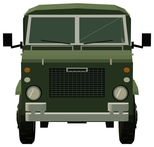FC82 6×6 — front view, registry 3D render
