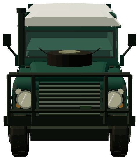 Foley Defender 6×6 — front view, registry 3D render