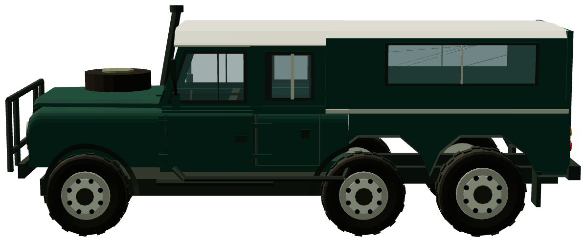 Foley Defender 6×6 — side view, registry 3D render