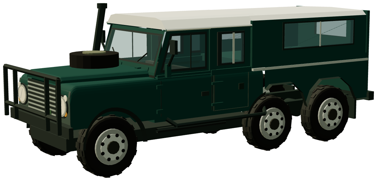 Foley Defender 6×6 — three-quarter view, registry 3D render