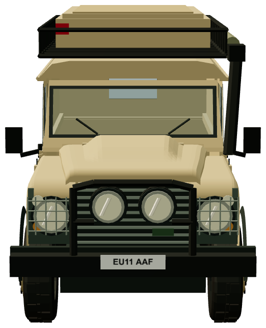 Foley Defender 110 Sand Expedition Wagon — front view, registry 3D render