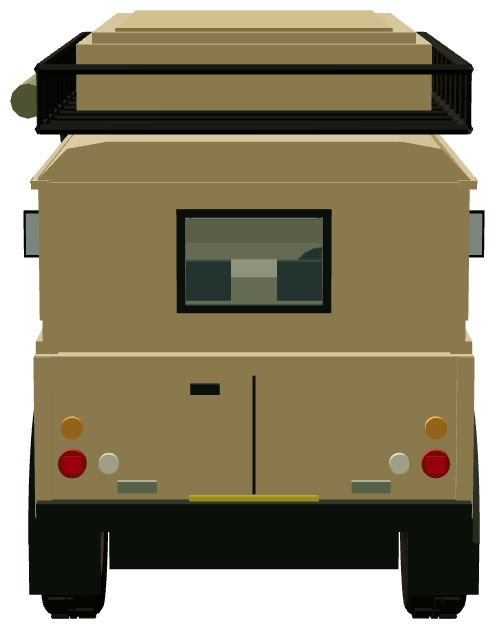 Foley Defender 110 Sand Expedition Wagon — rear view, registry 3D render