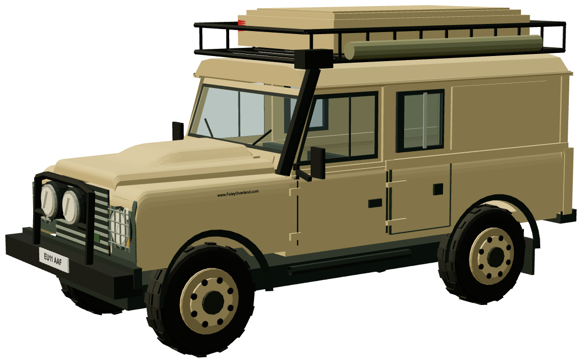 Foley Defender 110 Sand Expedition Wagon — three-quarter view, registry 3D render