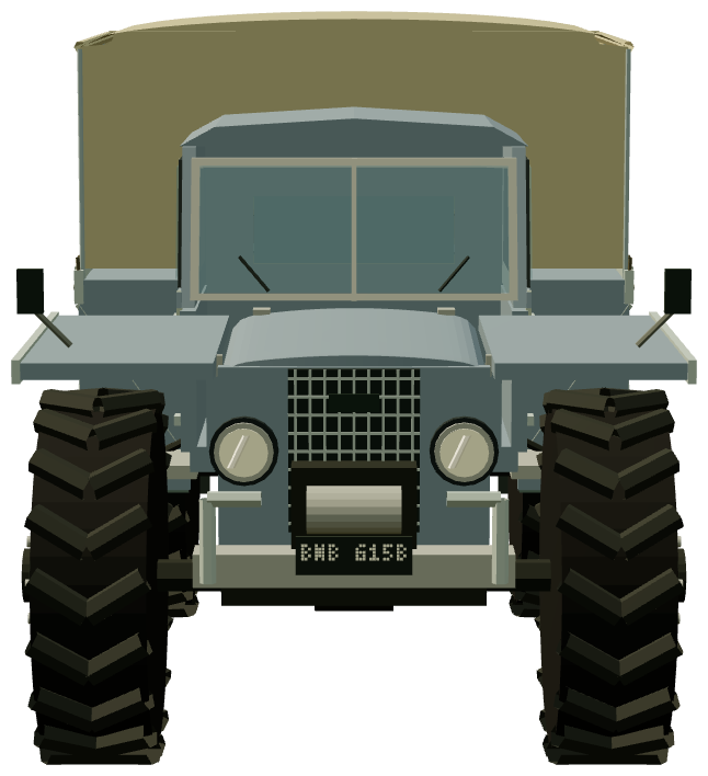 Forestry Commission Roadless Fire Tender — front view, registry 3D render